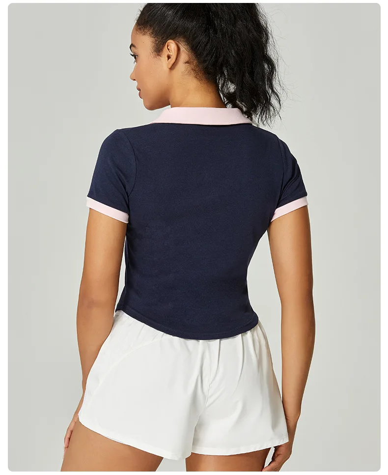 kf-Sb99c108d759040028ad8f299adb10aa2x-Tennis-Short-sleeved-T-shirt-Spring-Summer-Contrast-V-neck-Flip-Collar-Sweat-absorbing-Fitness-Sports.webp