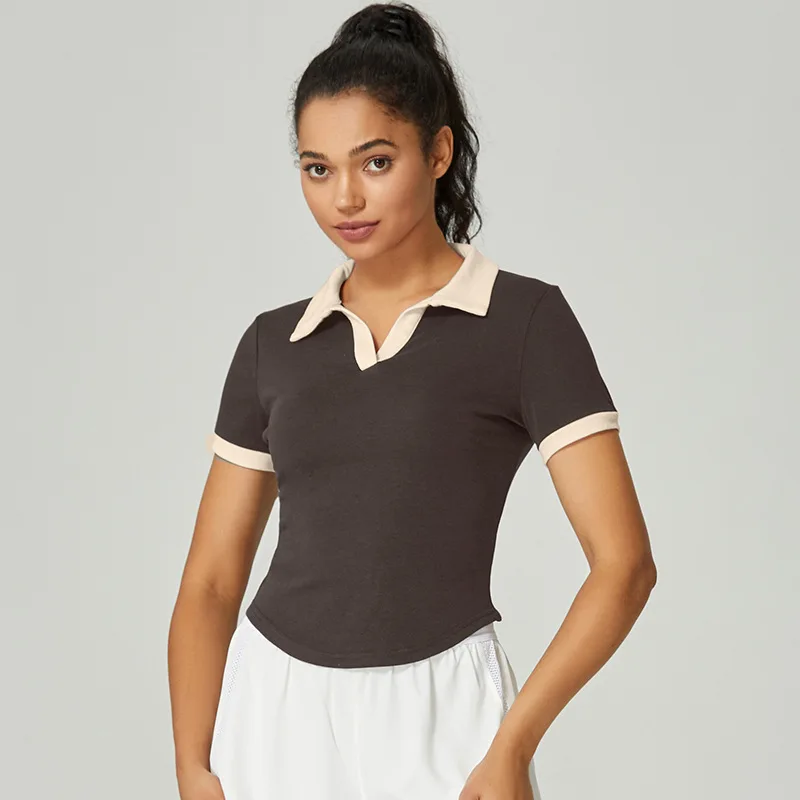 kf-Sfd85899f34b64520bc711014595dfe1fT-Tennis-Short-sleeved-T-shirt-Spring-Summer-Contrast-V-neck-Flip-Collar-Sweat-absorbing-Fitness-Sports.webp